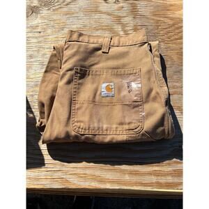 Carhartt Jeans Mens 34x25 Brown Carpenter Utility Work Dungaree Fit Y2K